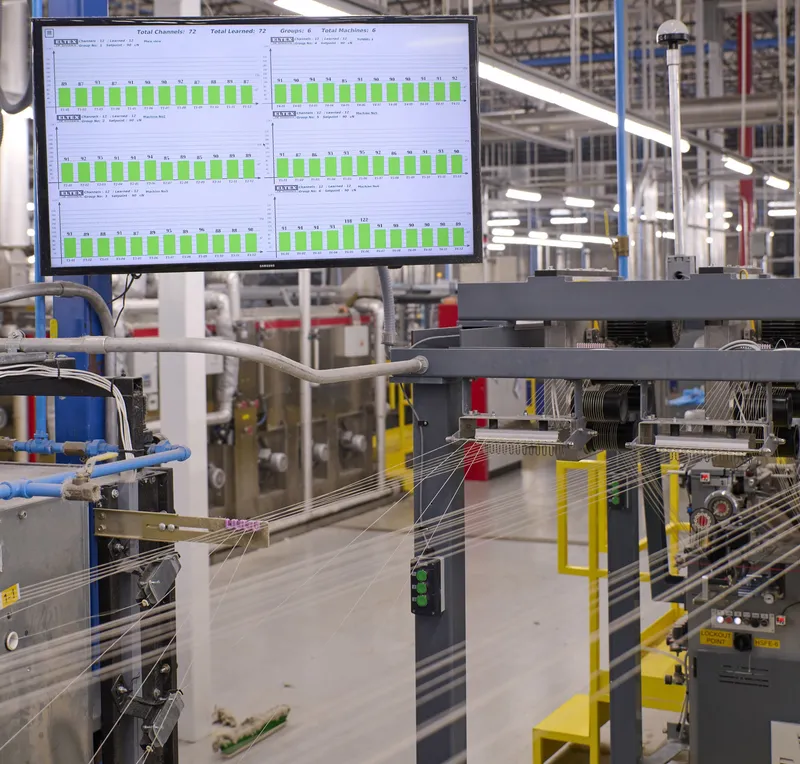 Perfectly uniform tension values with Multi ACT on a heat setting machine.